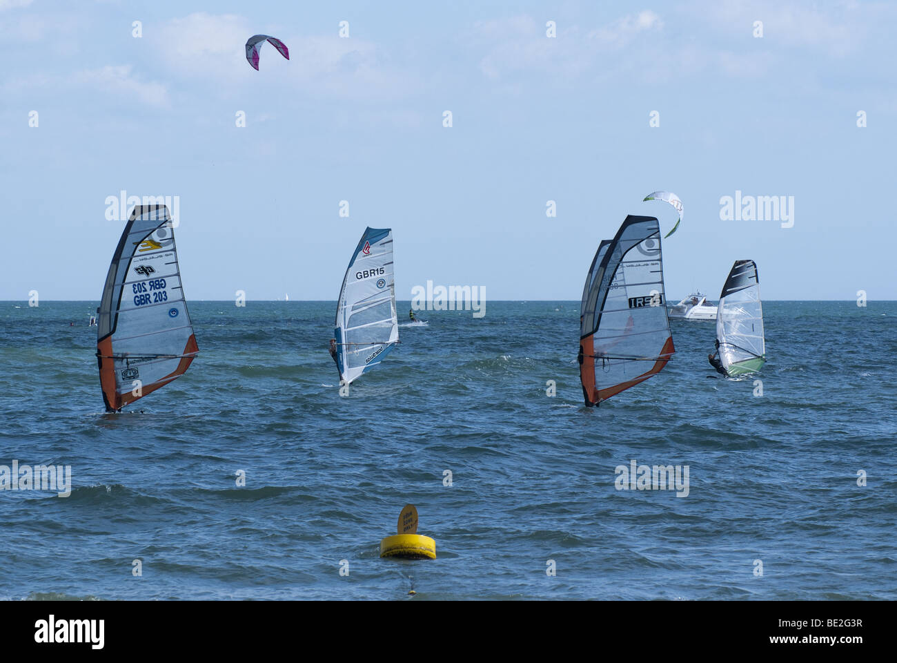 Windsurfer in Poole Tier 2009 Windfest Stockfoto