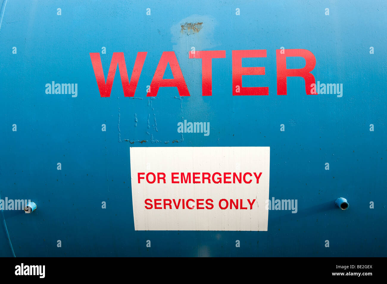 Wasserspeicher für Rettungsdienste Stockfoto