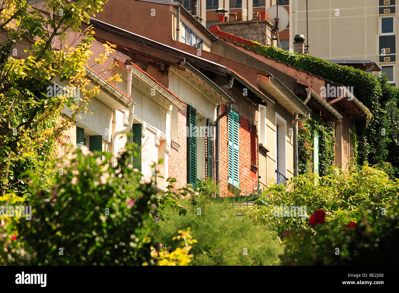 VILLA DE BELLEVUE, MOUZAIA BEREICH, PARIS Stockfoto