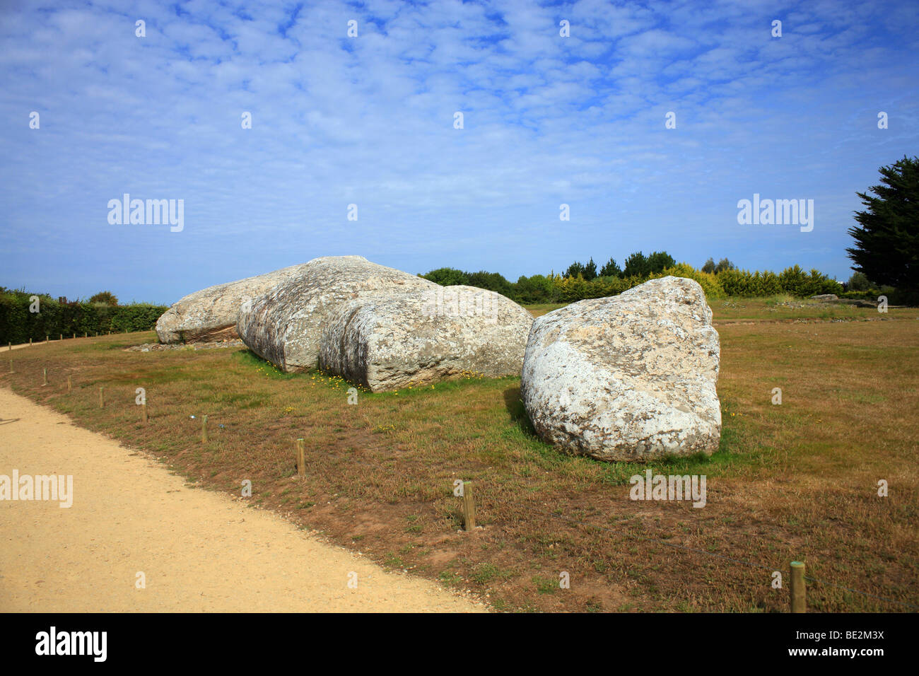 Le Grand Menhir, Website des Megalithes de Locmariaquer, Morbihan, Bretagne, Frankreich Stockfoto