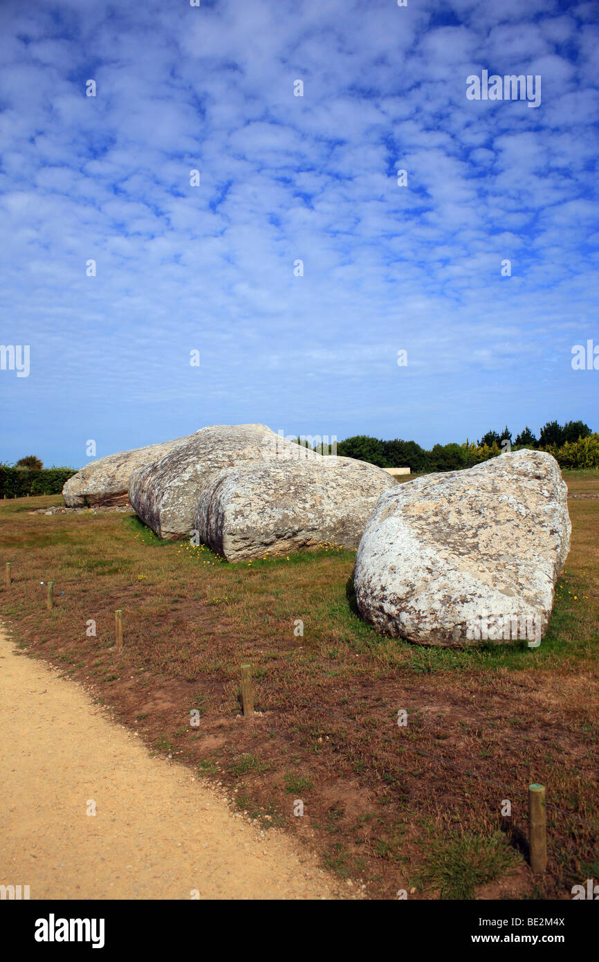 Le Grand Menhir, Website des Megalithes de Locmariaquer, Morbihan, Bretagne, Frankreich Stockfoto