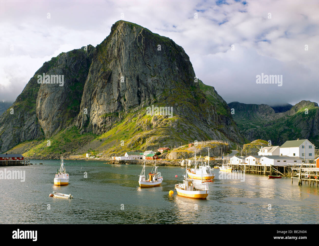 Hafen, Hamnoy, Lofoten, Norwegen, Skandinavien, Europa Stockfoto