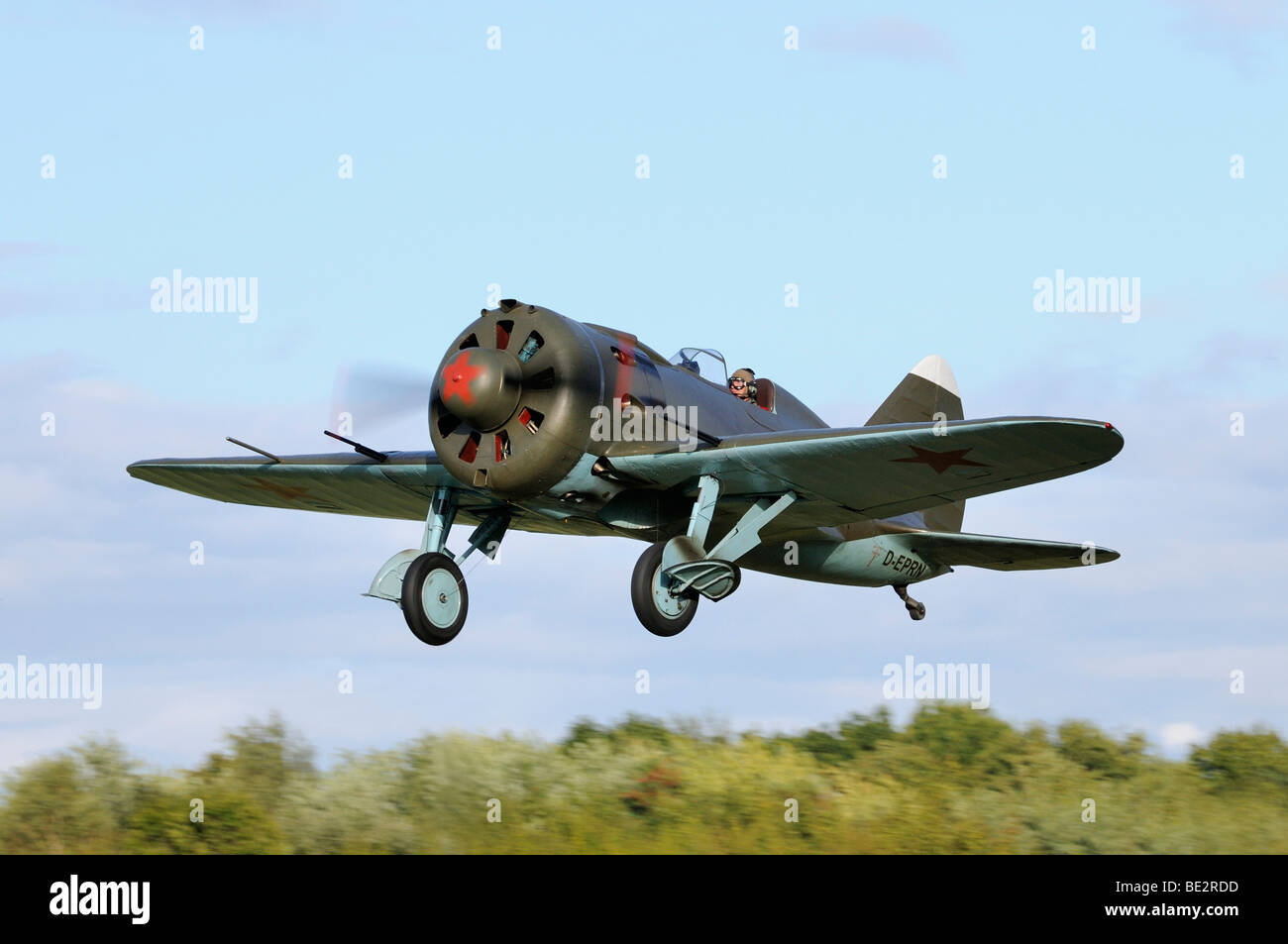 Sowjetische Jagdflugzeuge Polikarpow i-16 Rata, Europas größten Treffen der Oldtimer-Flugzeuge an der Hahnweide, Kirchheim-Teck, Baden-Wu Stockfoto