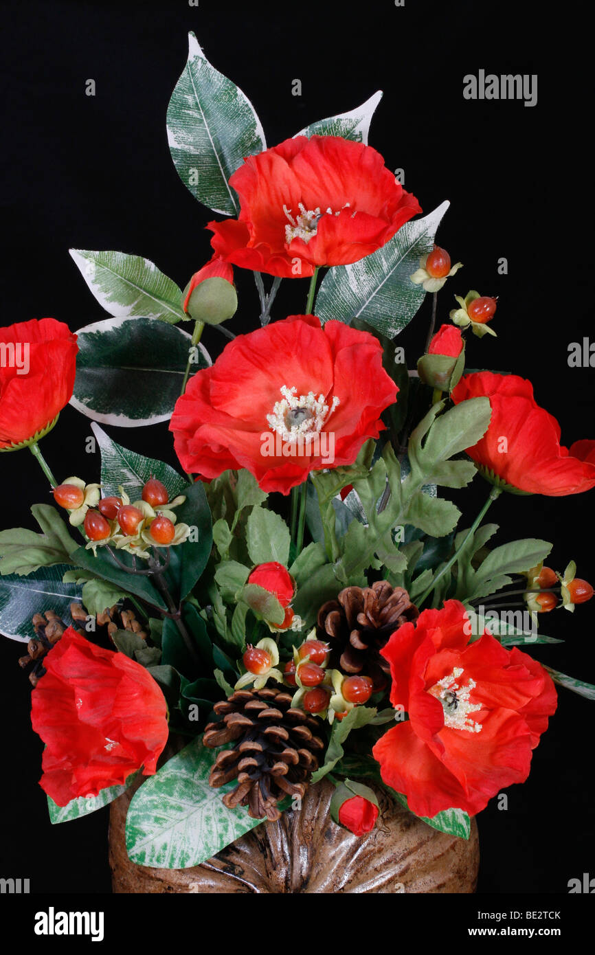 Mohn Gesteck knstliche Stockfotografie - Alamy