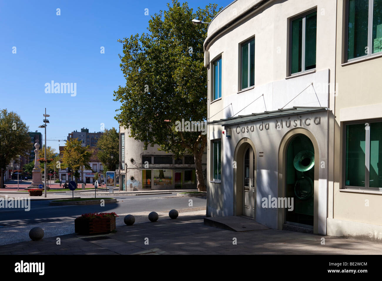 Casa da Musica (Musikhaus) von Vila Nova de Famalicão. Distrikt Braga, Portugal. Stockfoto