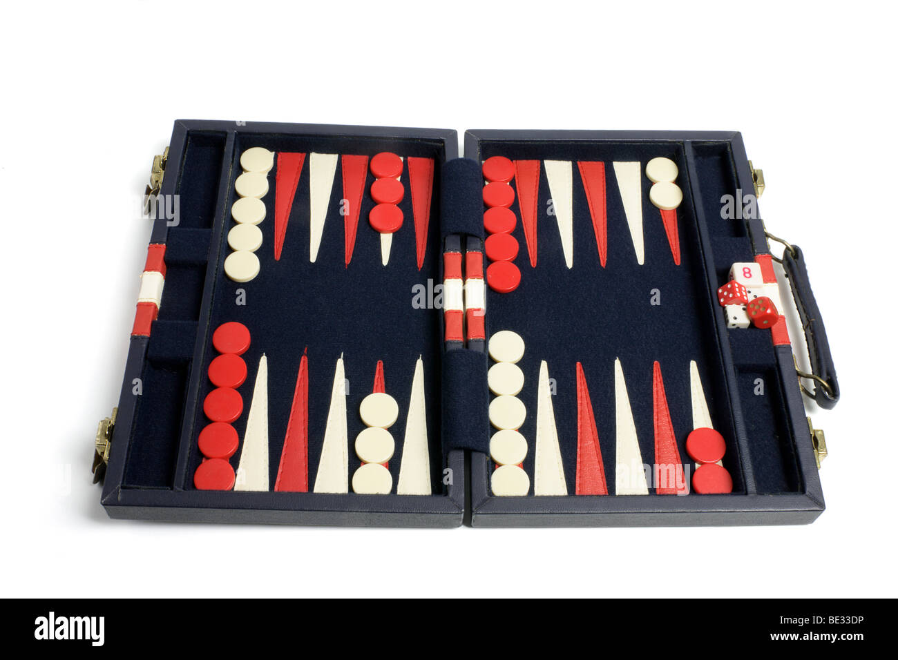 Backgammon-Set Stockfoto