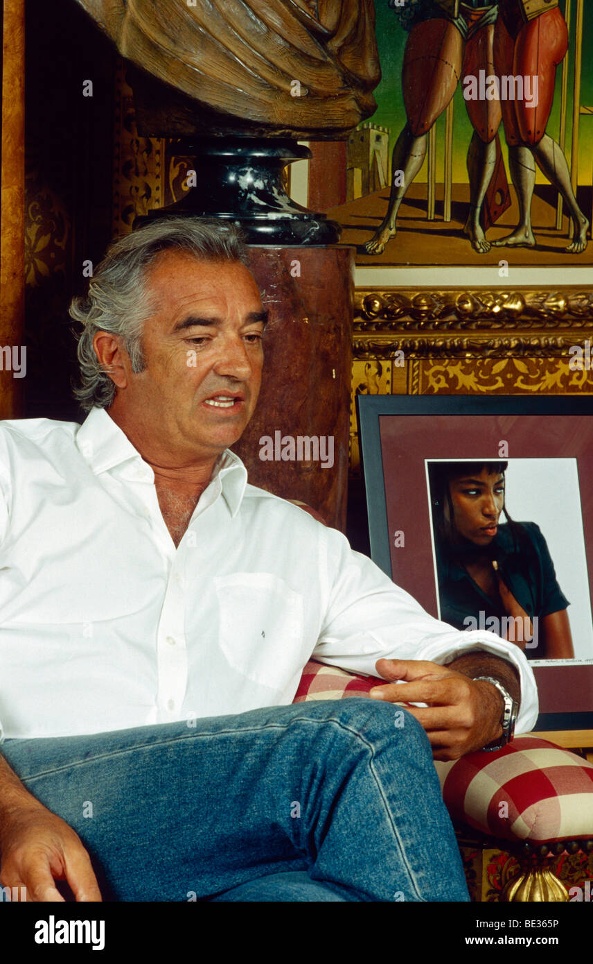 Flavio Briatore, Leiter der Renault Formel1 Team fotografiert in seiner Londoner Wohnung (Chelsea) Stockfoto