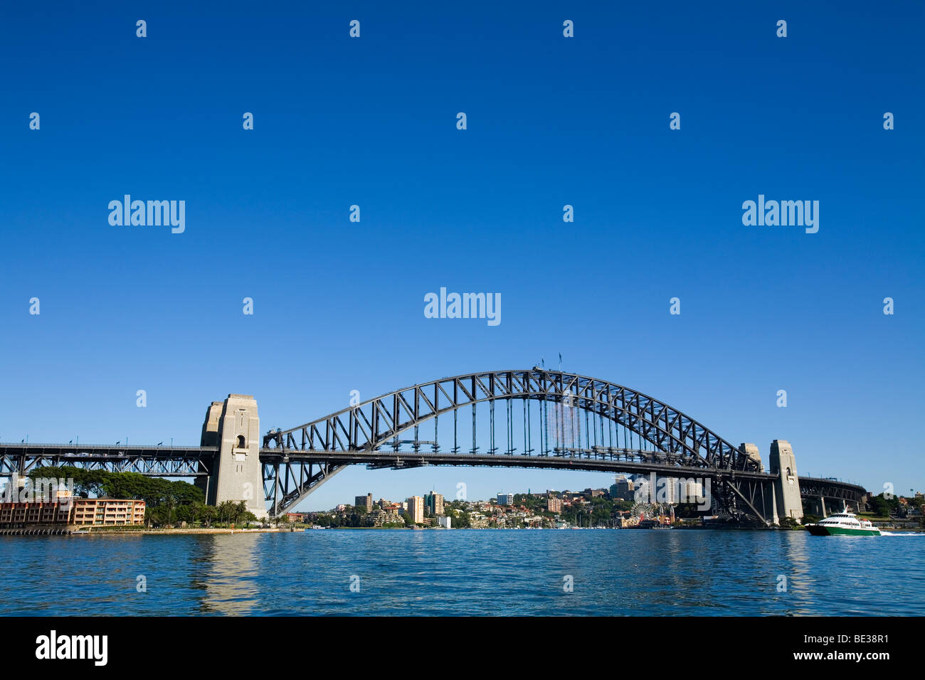 Sydney Harbour Bridge betrachtet von Bennelong Point. Sydney, New South Wales, Australien Stockfoto