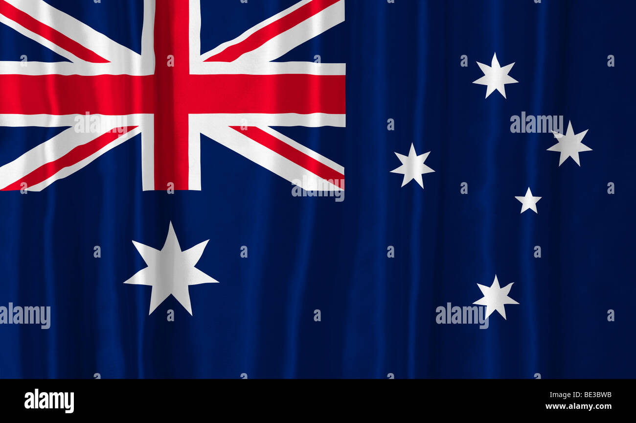 Australische Flagge Rippled Stockfoto