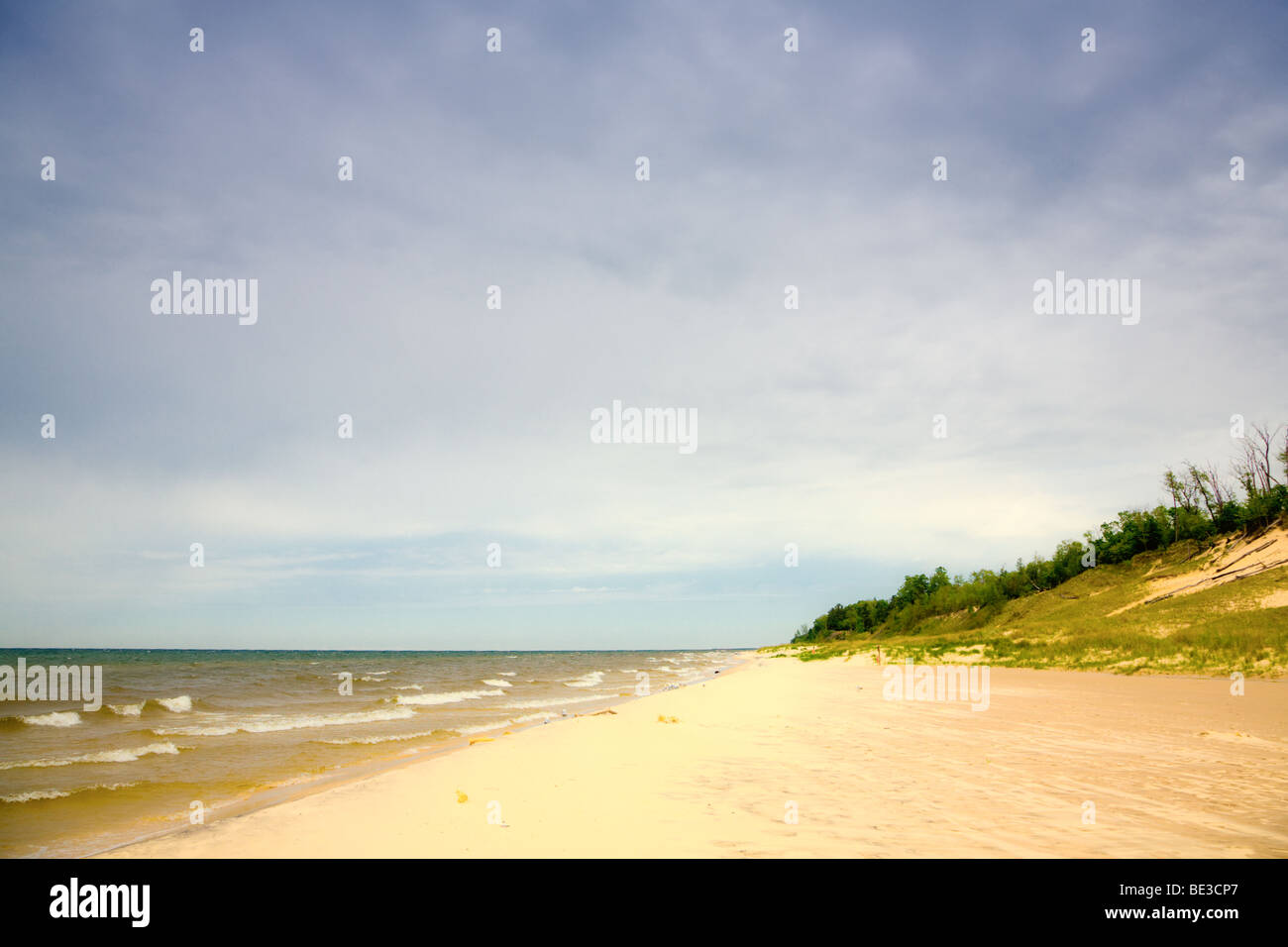 Blick auf Lake Michigan shore Stockfoto