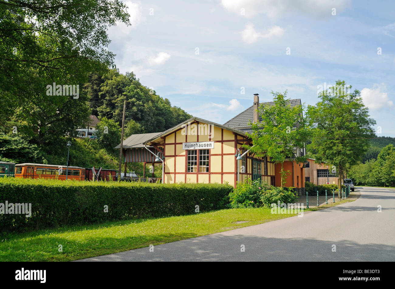 Hueinghausen Station, Herscheid, Plettenberg, Naturpark Ebbegebirge Naturpark, Maerkischer Kreis Bezirk Nordrhein-Westph Stockfoto