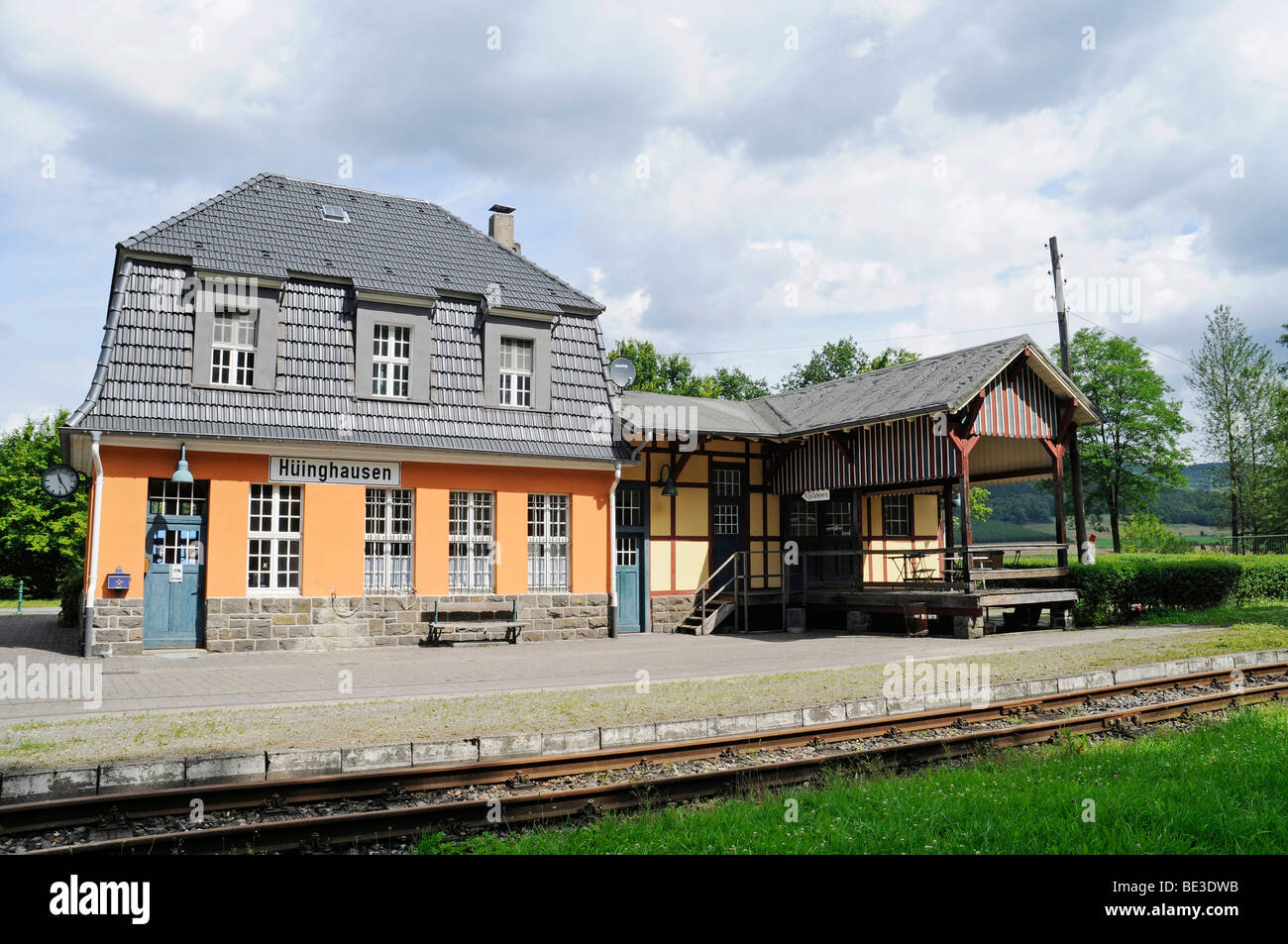 Hueinghausen Station, Herscheid, Plettenberg, Naturpark Ebbegebirge Naturpark, Maerkischer Kreis Bezirk Nordrhein-Westph Stockfoto