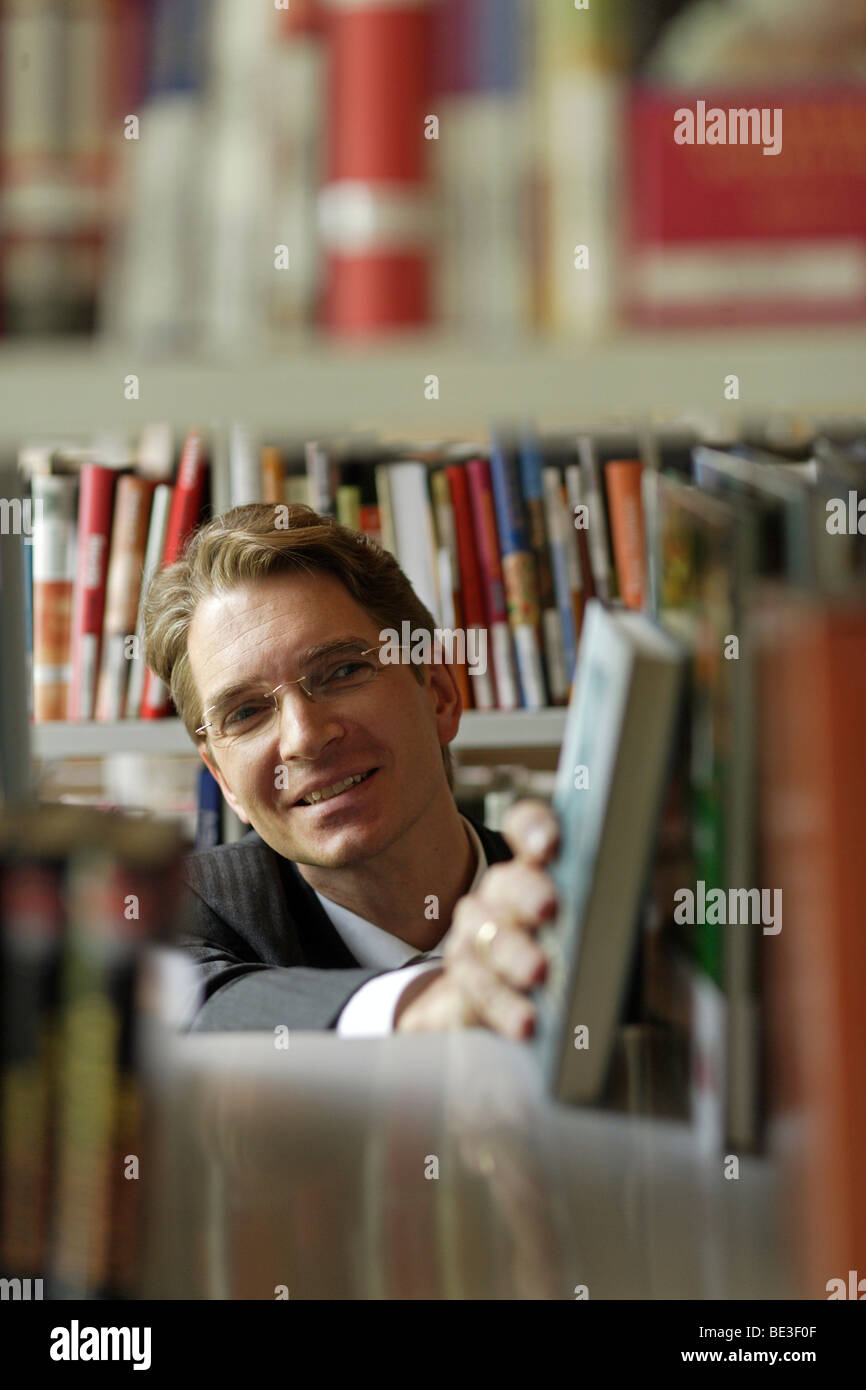 Frederik Palme, CEO der Rhenania Versandhandel Buchhandlung, Lahnstein, Rheinland-Pfalz, Deutschland, Europa Stockfoto