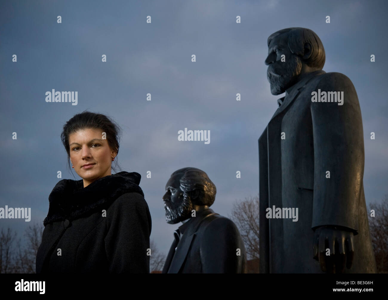 Sahra Wagenknecht, DIE LINKE Partei, in der Marx-Engels-Denkmal in Berlin, Deutschland, Europa Stockfoto