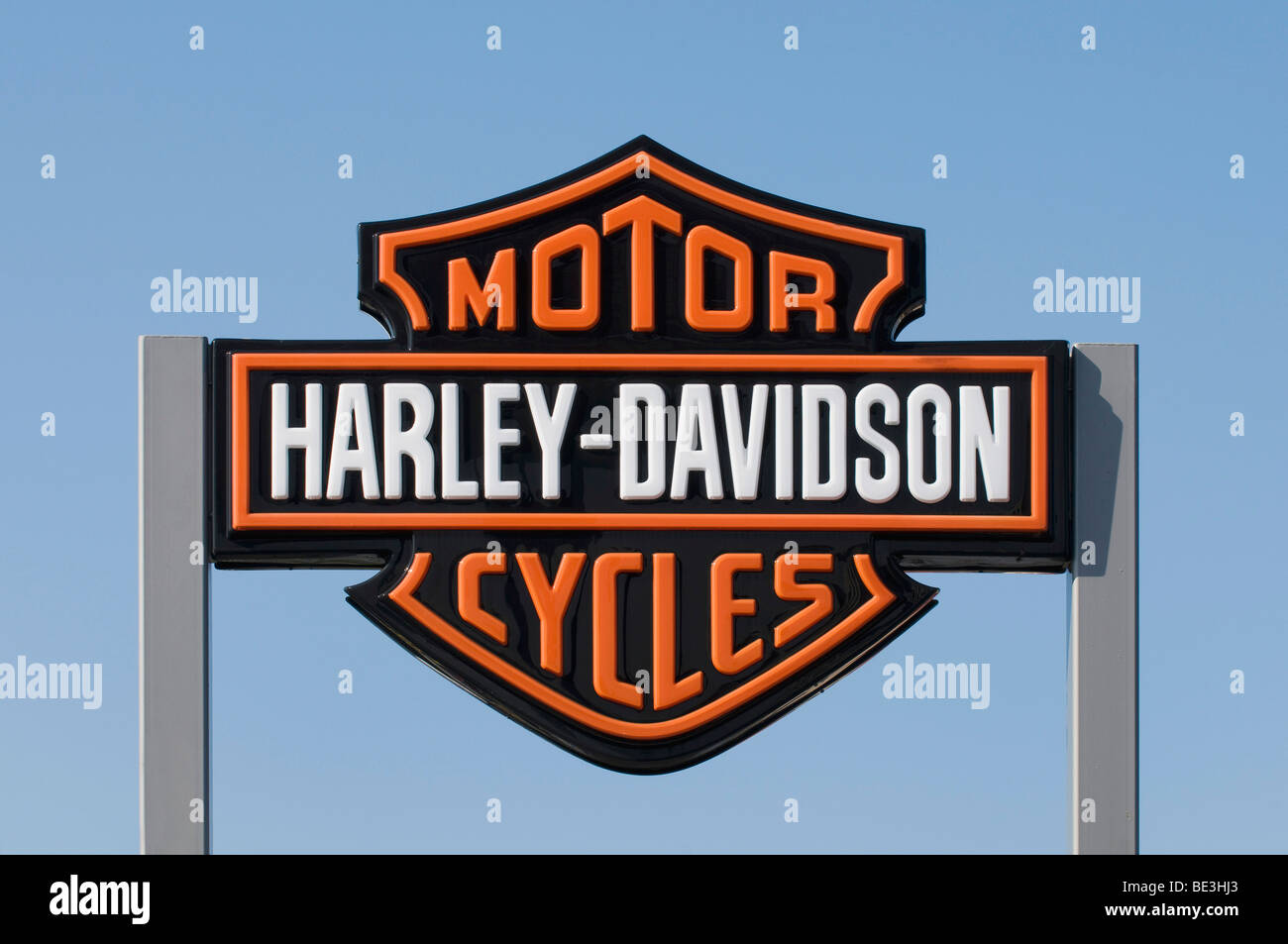 Zeichen, Harley-Davidson Motorräder Stockfoto