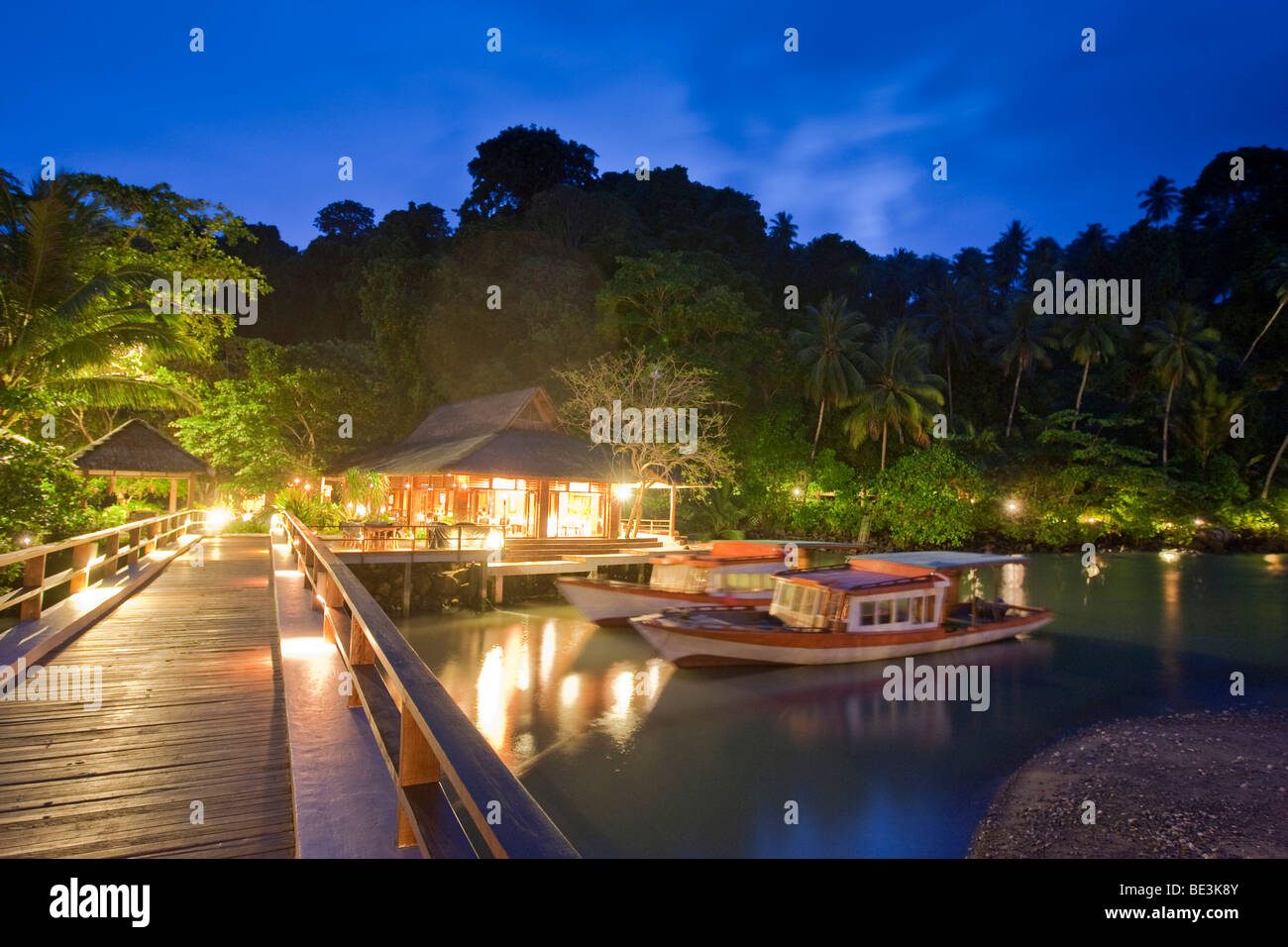 Hotel Minahasa Lagoon, Pier, Sulawesi, Indonesien, Südostasien Stockfoto