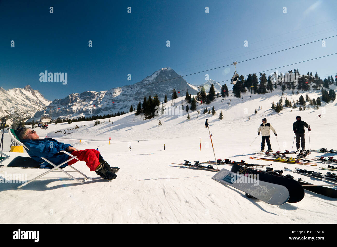 Grindelwald im Winter, Kanton Bern, Schweiz, Europa Stockfoto