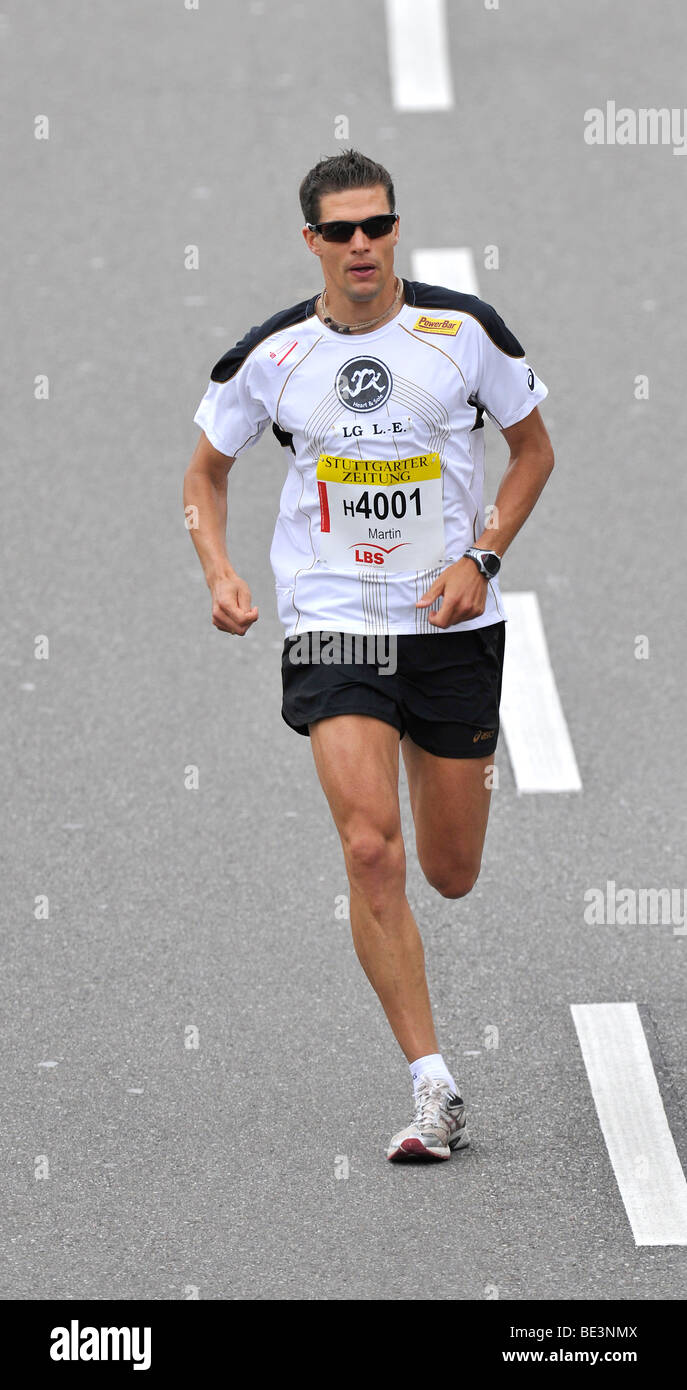 Martin Beckmann, Deutschland, Kategorie Gewinner, Halbmarathon in Stuttgart, Baden-Württemberg, Deutschland, Europa Stockfoto