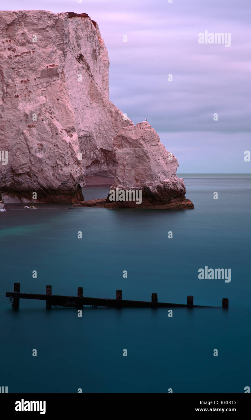 "Seaford Kopf" Klippen, bei Dämmerung, Sussex, England, UK. Stockfoto