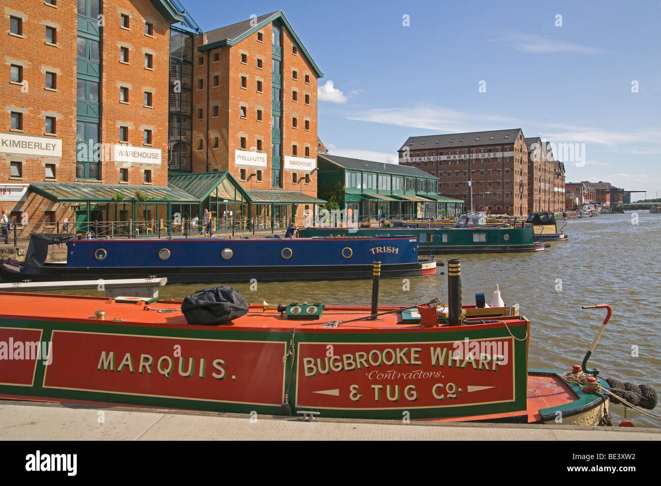 Gloucester Docks, Hausboote, städtische Erneuerung, Gloucestershire, Cotswolds, England, Juli 2009 Stockfoto