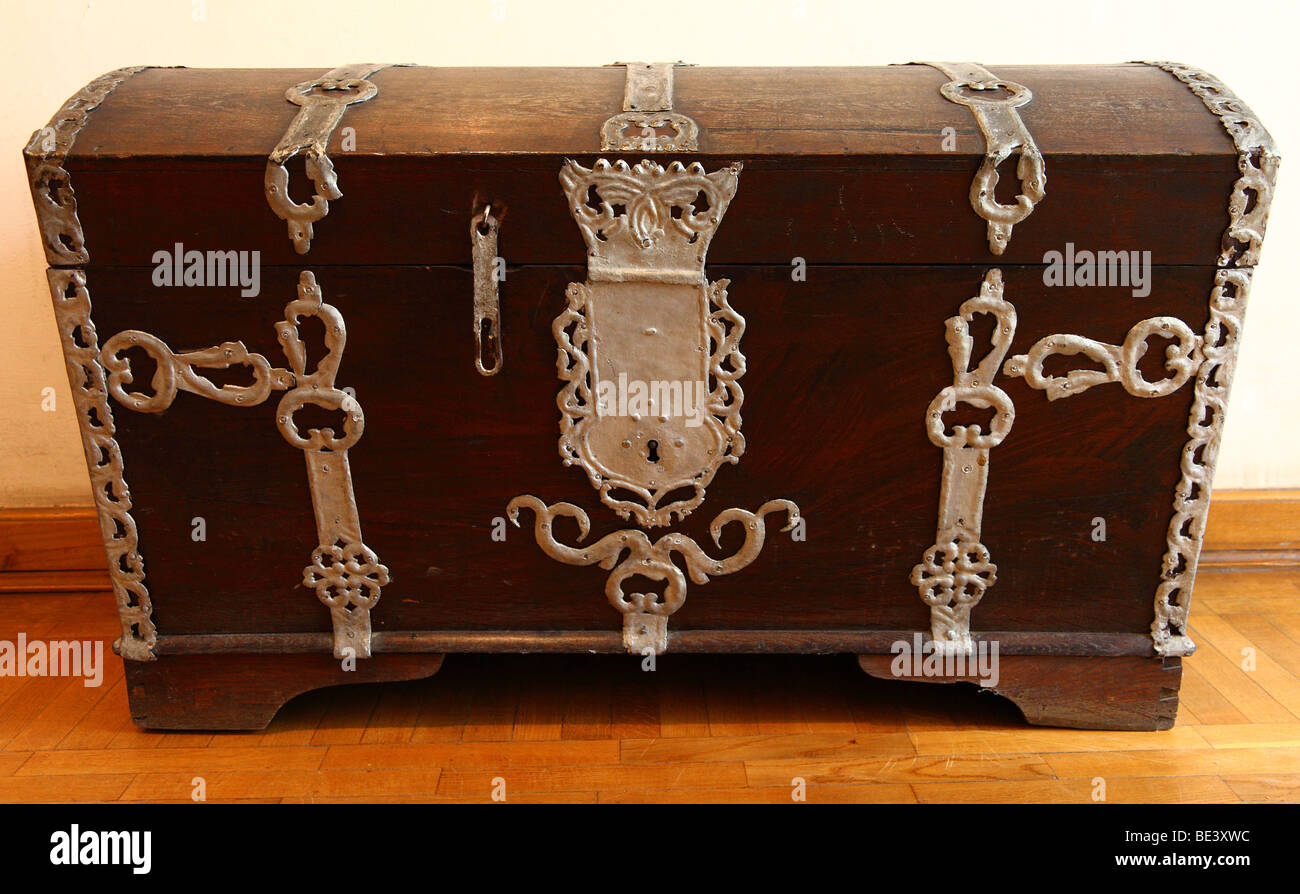 Alte Holzkiste Lubiaż Kloster Barocco Stil niedriger Schlesien Polen Zisterzienser, Zisterzienser Kloster Leubus Stockfoto