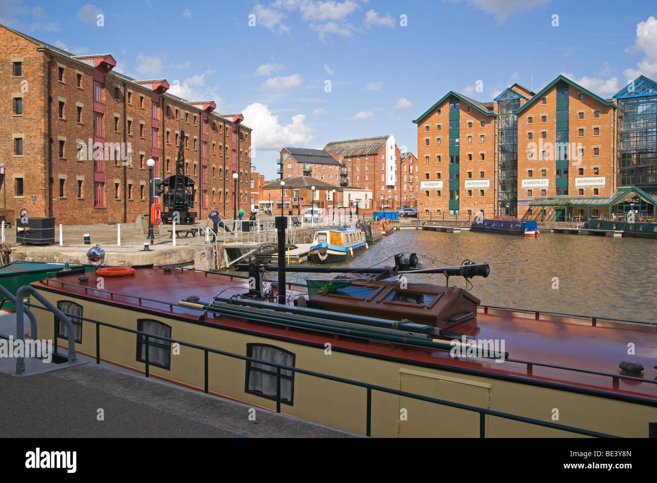 Gloucester Docks, historische Maschinen, städtische Erneuerung, Gloucestershire, Cotswolds, England, Juli 2009 Stockfoto