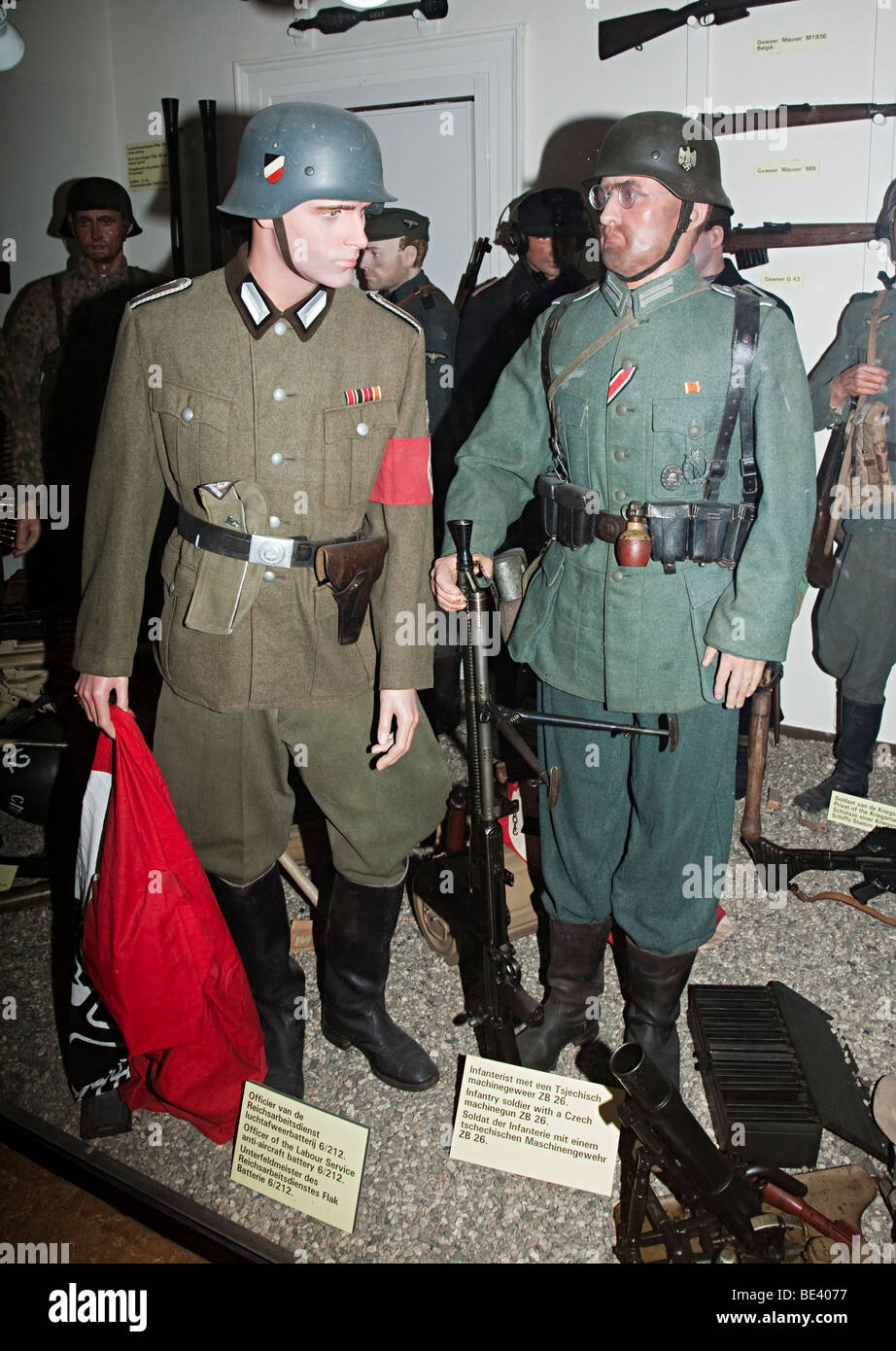 Zweiten Weltkrieg deutsche Soldaten in Uniform im Museum anzeigen Arnheim Niederlande Stockfoto