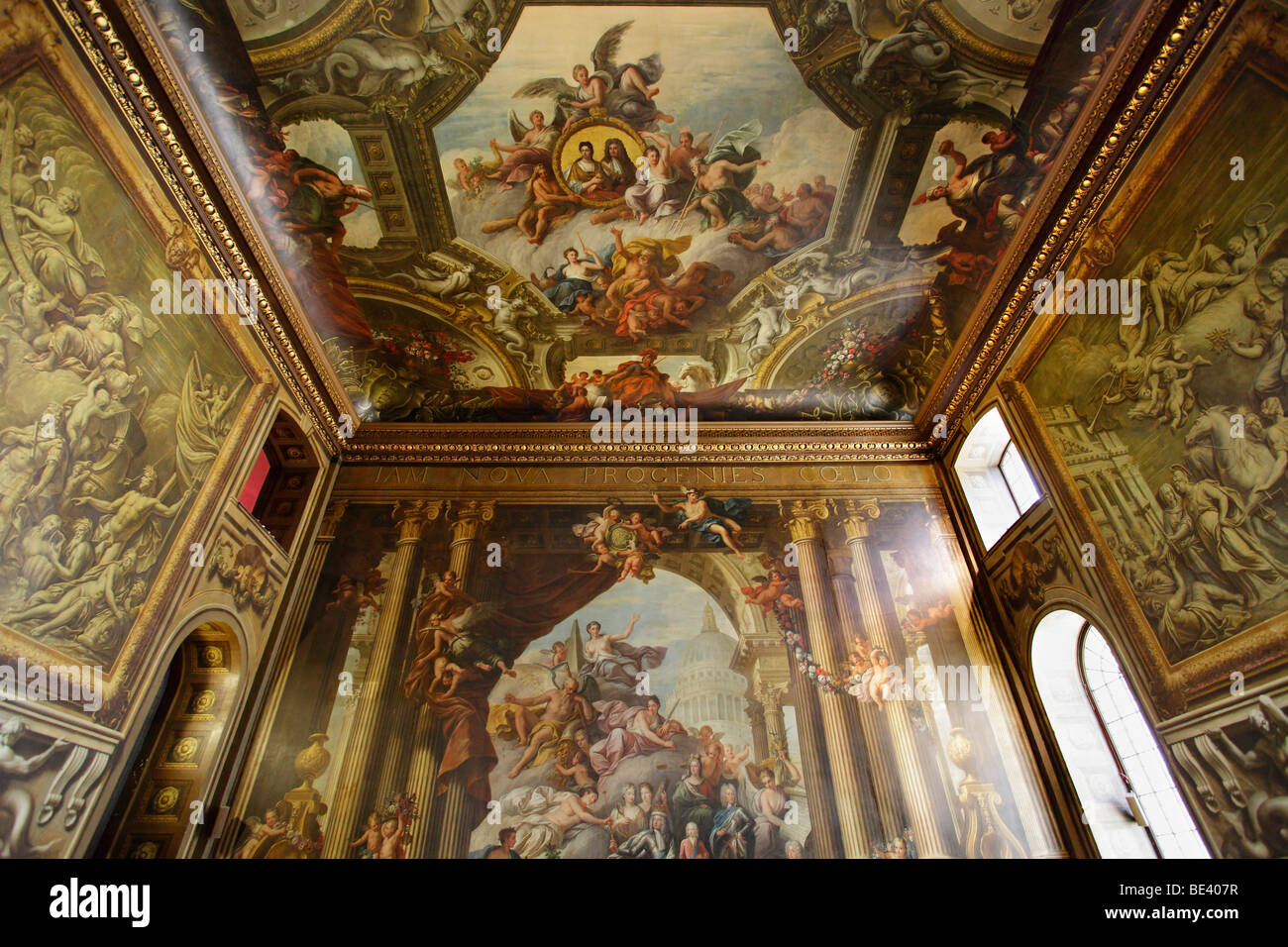 Innere der bemalten Halle, Royal Naval College Greenwich 3 Stockfoto