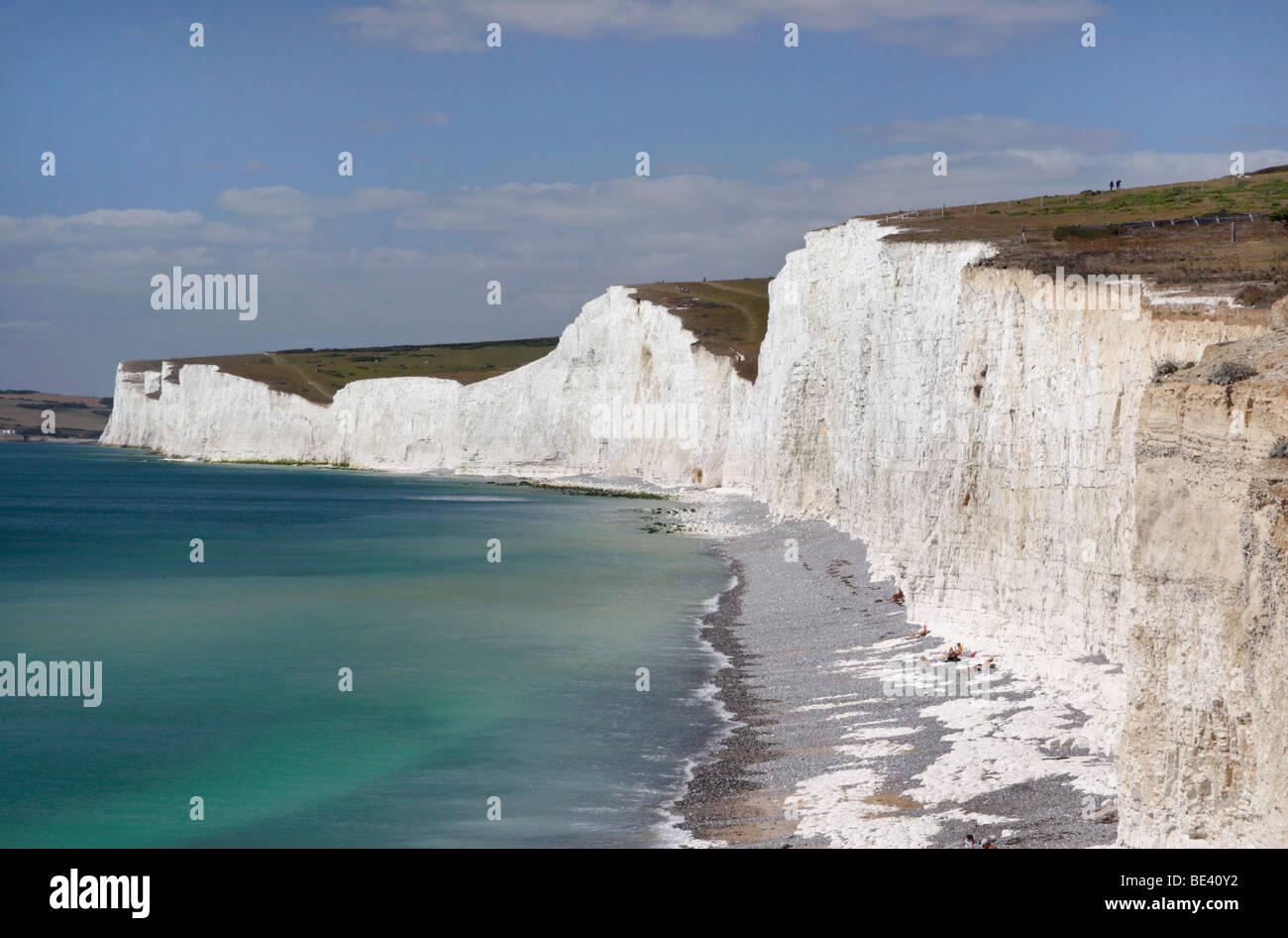 Blick entlang der sieben Schwestern aus Birling Gap, South Downs, East Sussex, England, UK Stockfoto