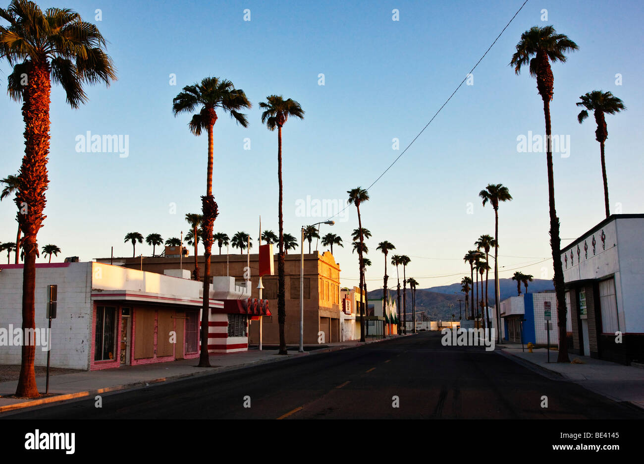 Main Street, Indio, Kalifornien Stockfoto