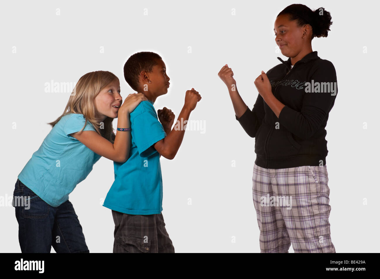 Kinder Mobbing Stockfoto