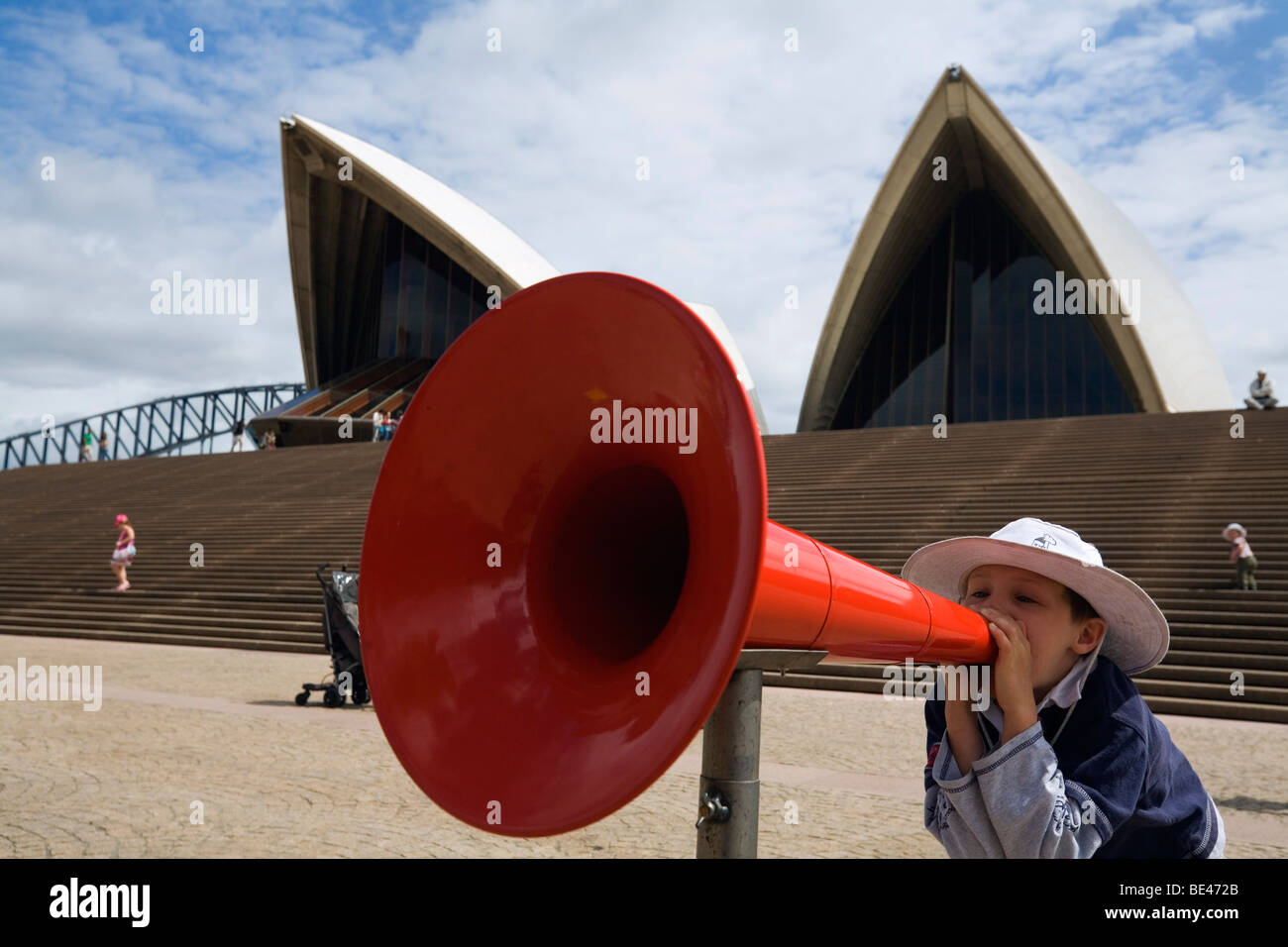 Das Megaphon-Projekt am Sydney Opera House - während des jährlichen Festivals in Sydney. Sydney, New South Wales, Australien Stockfoto