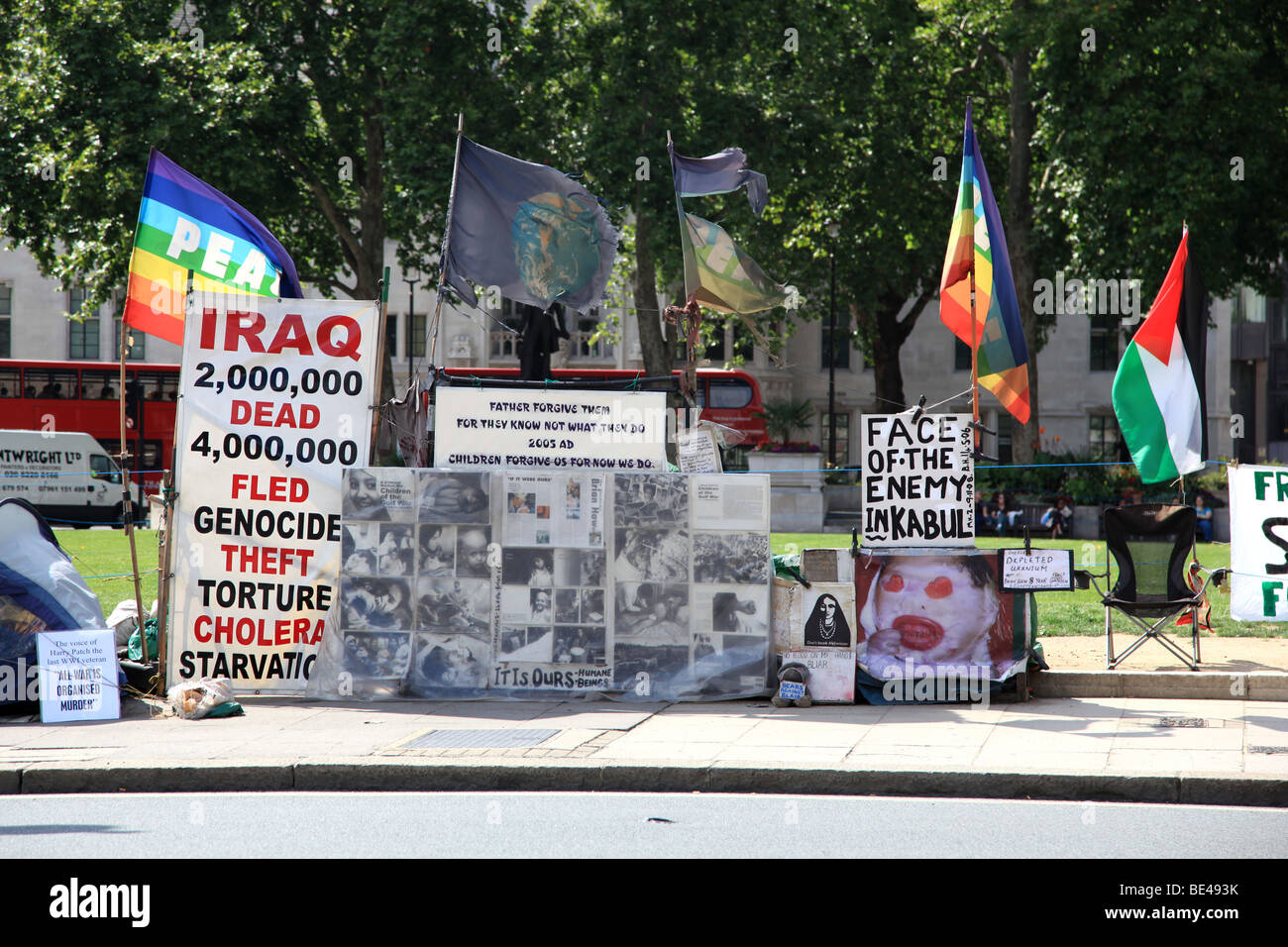 Protest im Parlament Square gegen Unrecht und Leid der irakischen Bevölkerung. Stockfoto