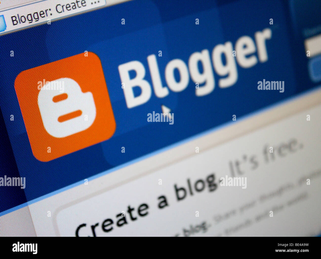 Blogger-Website 2009 Stockfoto
