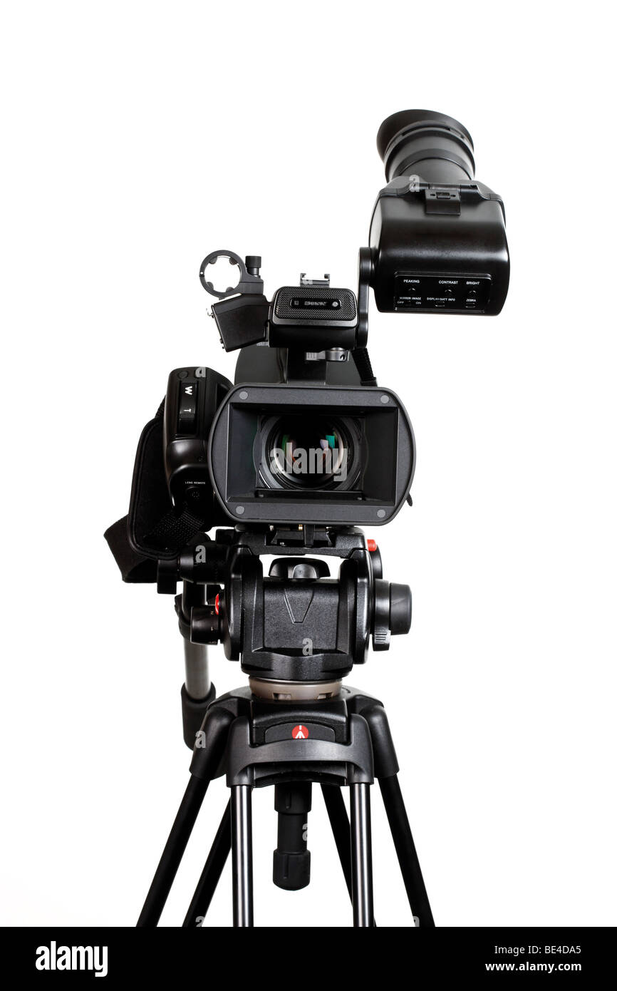 Videokamera auf einem Stativ Stockfotografie - Alamy