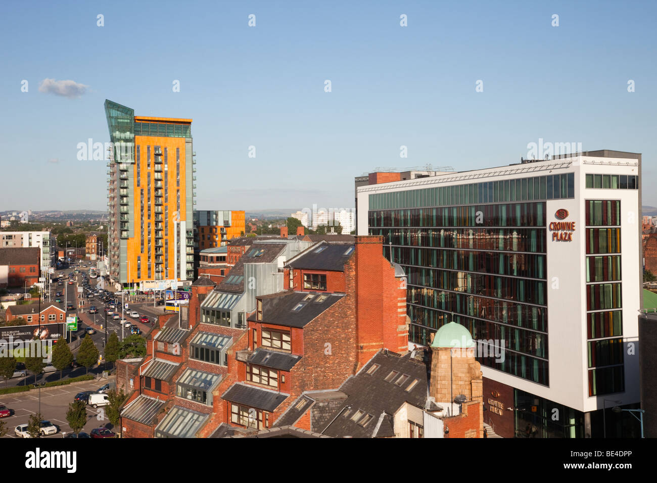 Shudehill, Manchester, England, Vereinigtes Königreich, Großbritannien. Alte und neue Gebäude in der Nähe von Stadtzentrum entfernt Stockfoto