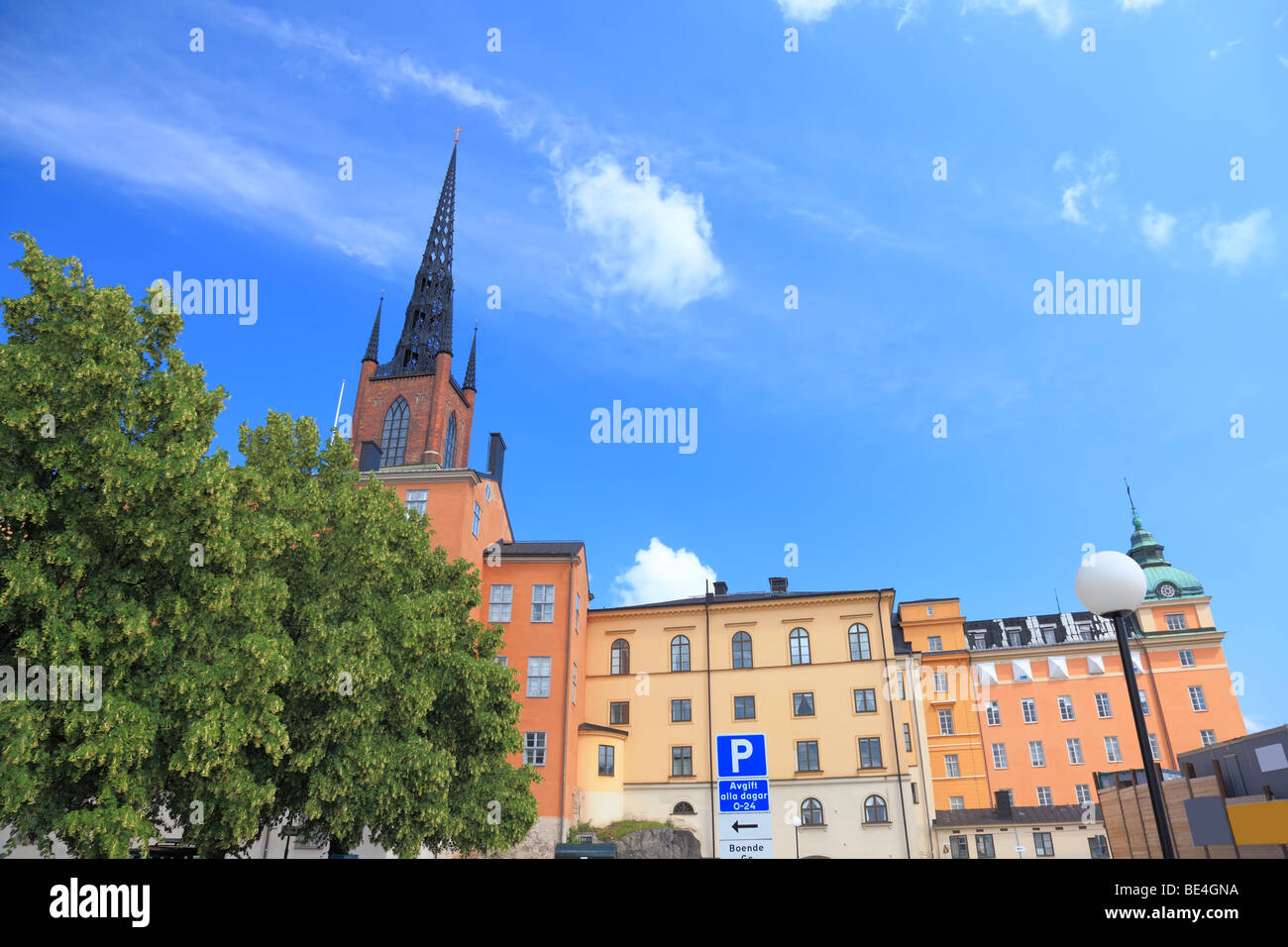 Architektur-Ansicht des alten zentralen Stockholm, Schweden. Stockfoto