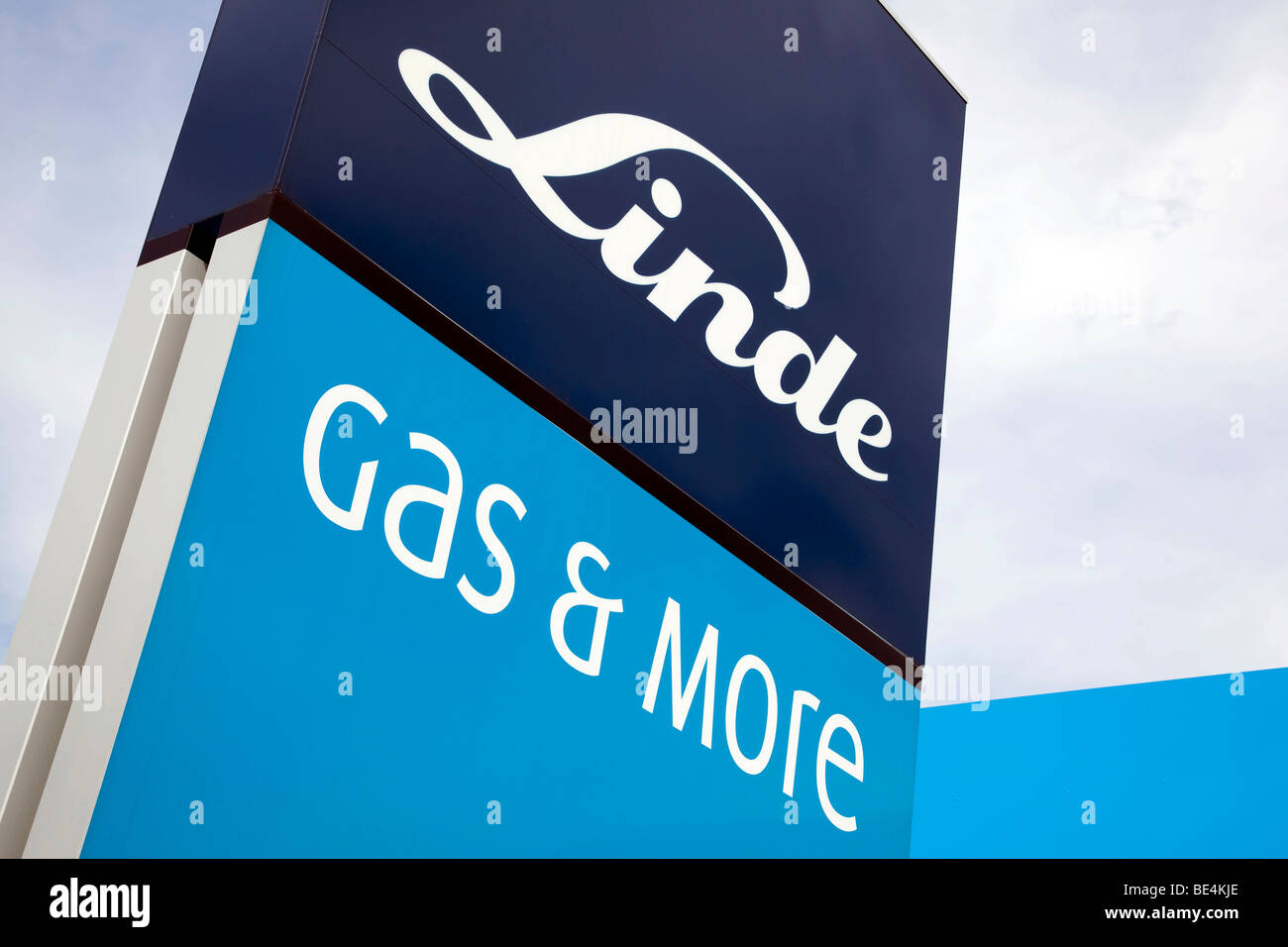 Tankstelle der Firma Linde AG in Regensburg, Bayern, Deutschland, Europa Stockfoto