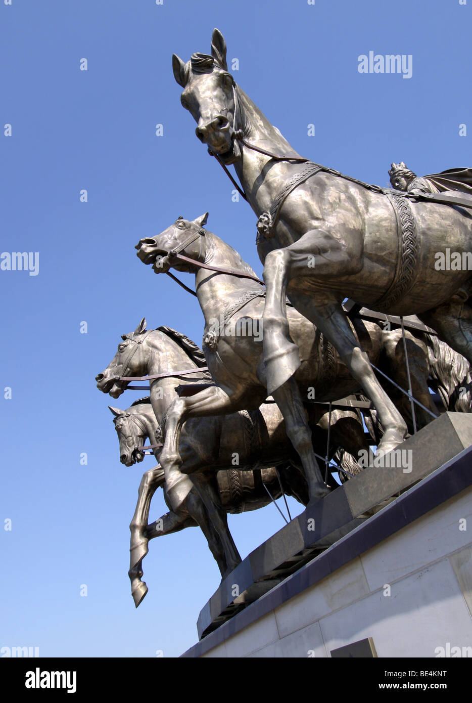 Die Pferde der Quadriga auf der Burg arcade, Brunswick, Niedersachsen, Deutschland, Europa Stockfoto