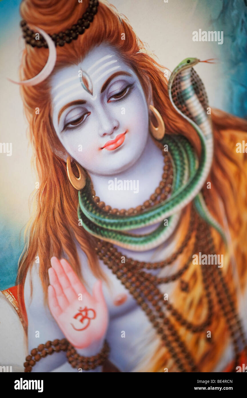 Lord Shiva auf ein Hindu Poster. Indien Stockfoto