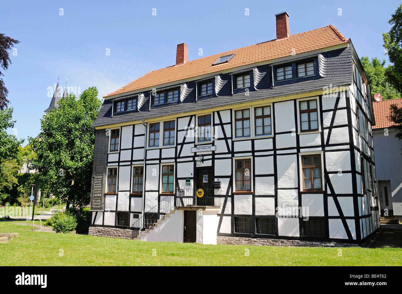 Museum des Handels und der Postgeschichte, Fachwerk, Iserlohn, Sauerland und Umgebung, Nordrhein-Westfalen, Deutschland, Europa Stockfoto