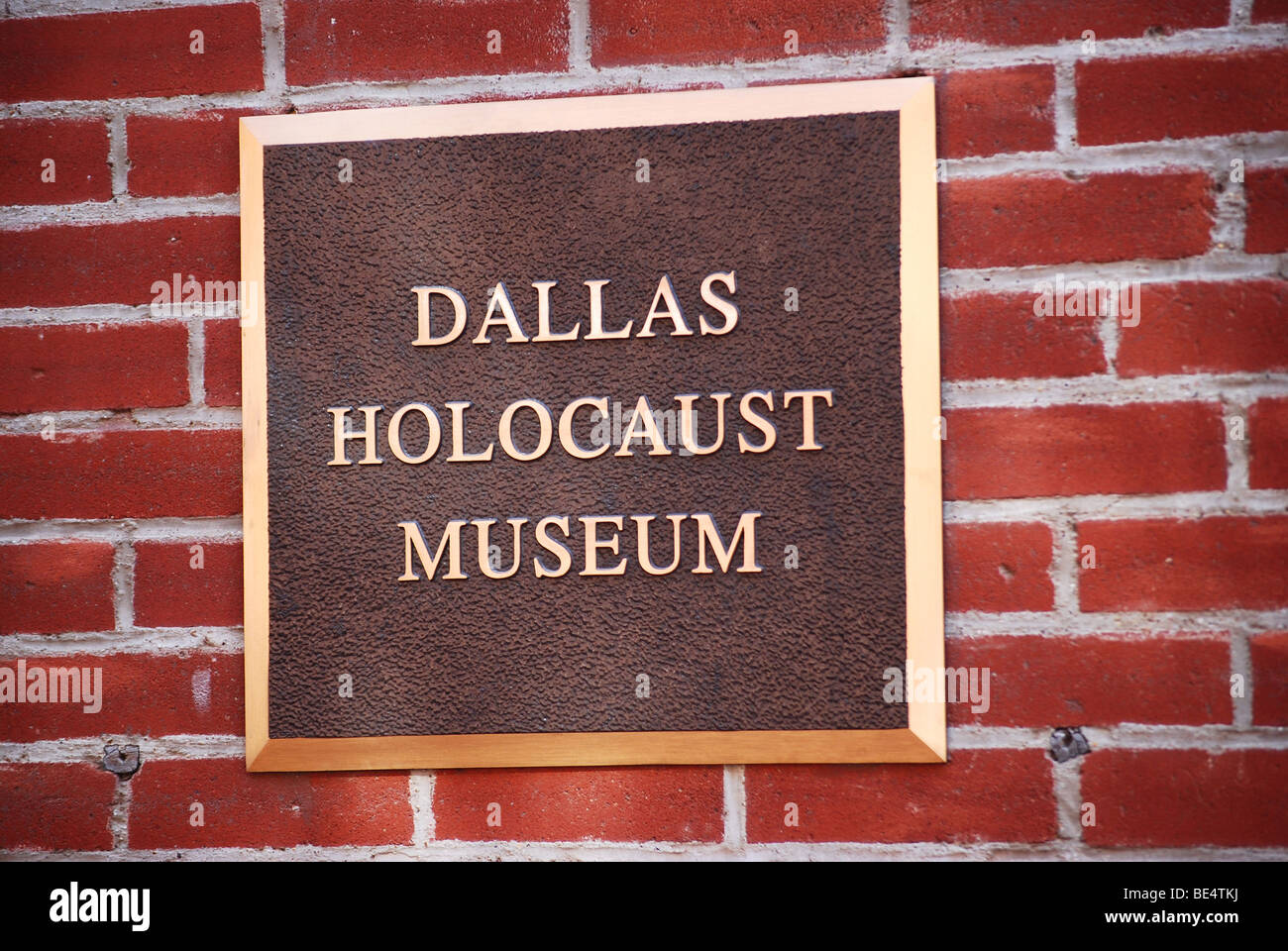 Dallas Holocaust Museum Zeichen (Beschilderung) Stockfoto
