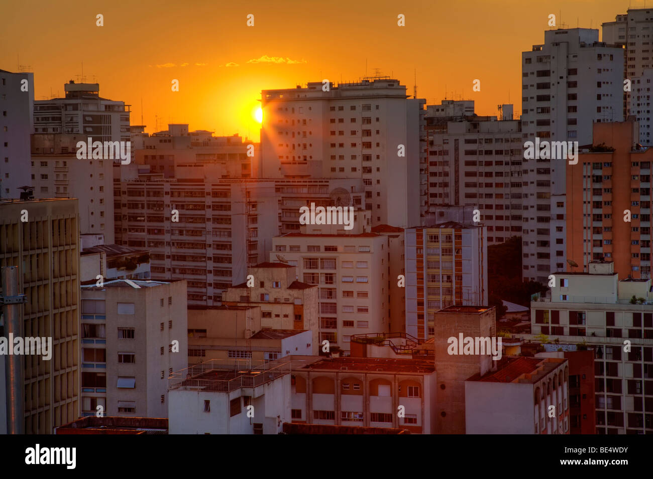 Dämmerung in der Stadt Sao Paulo Brasilien Stockfoto