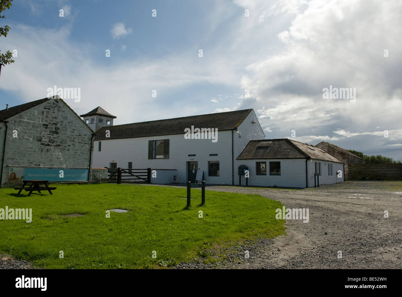 Caerlaverock & Feuchtgebiete Wildfowl Trust Besucherinformation, Dumfriesshire, Schottland. Stockfoto