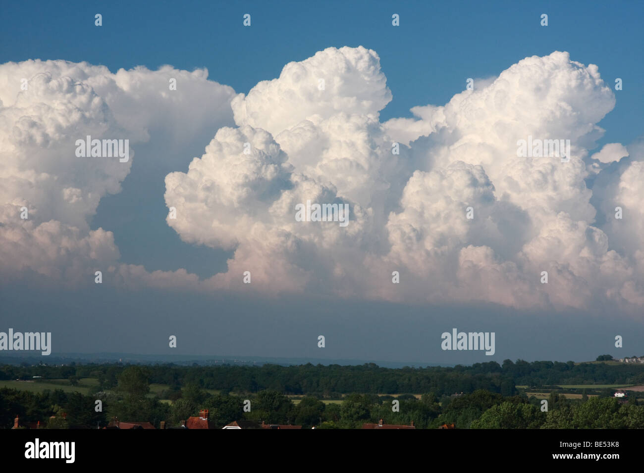 Sturmwolken über Southdowns, Fulking, UK Stockfoto