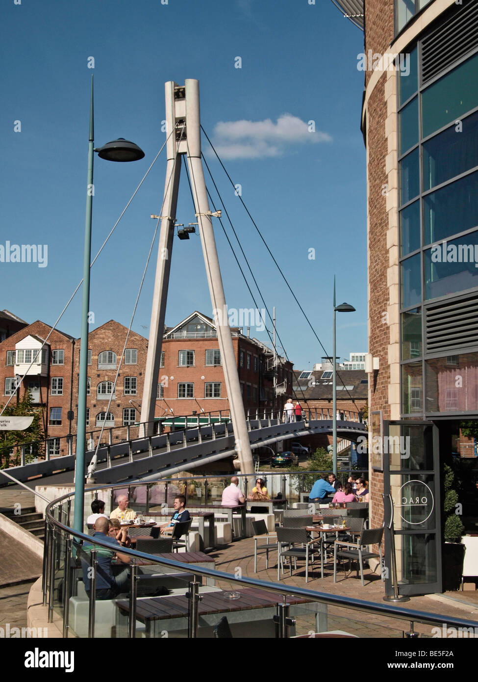 Brauerei Wharf und Centenary Bridge Leeds, West Yorkshire UK Stockfoto