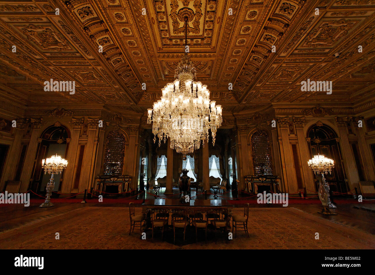 Suefera Halle für das Publikum, prächtigen Dekor, Dolmabahce Palast des Sultans-Palast aus dem 19. Jahrhundert, Besiktas, Istanbul, Tu Stockfoto