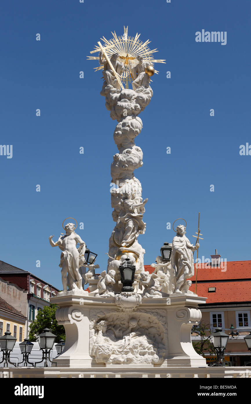 Dreifaltigkeitssäule, Mödling, Wienerwald, Niederösterreich, Österreich Stockfoto