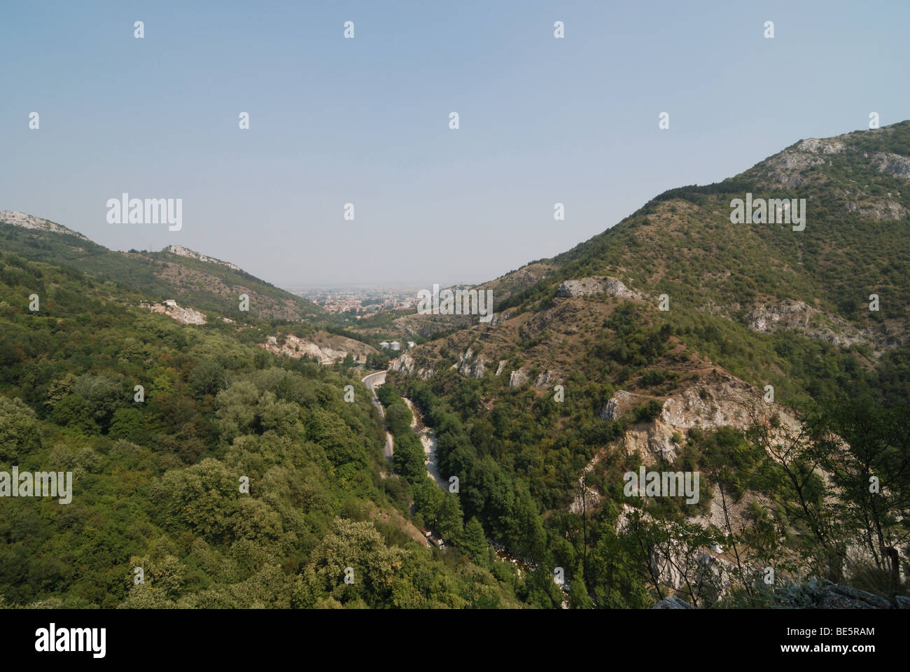 Blick von den Rhodopy Bergen Stockfoto