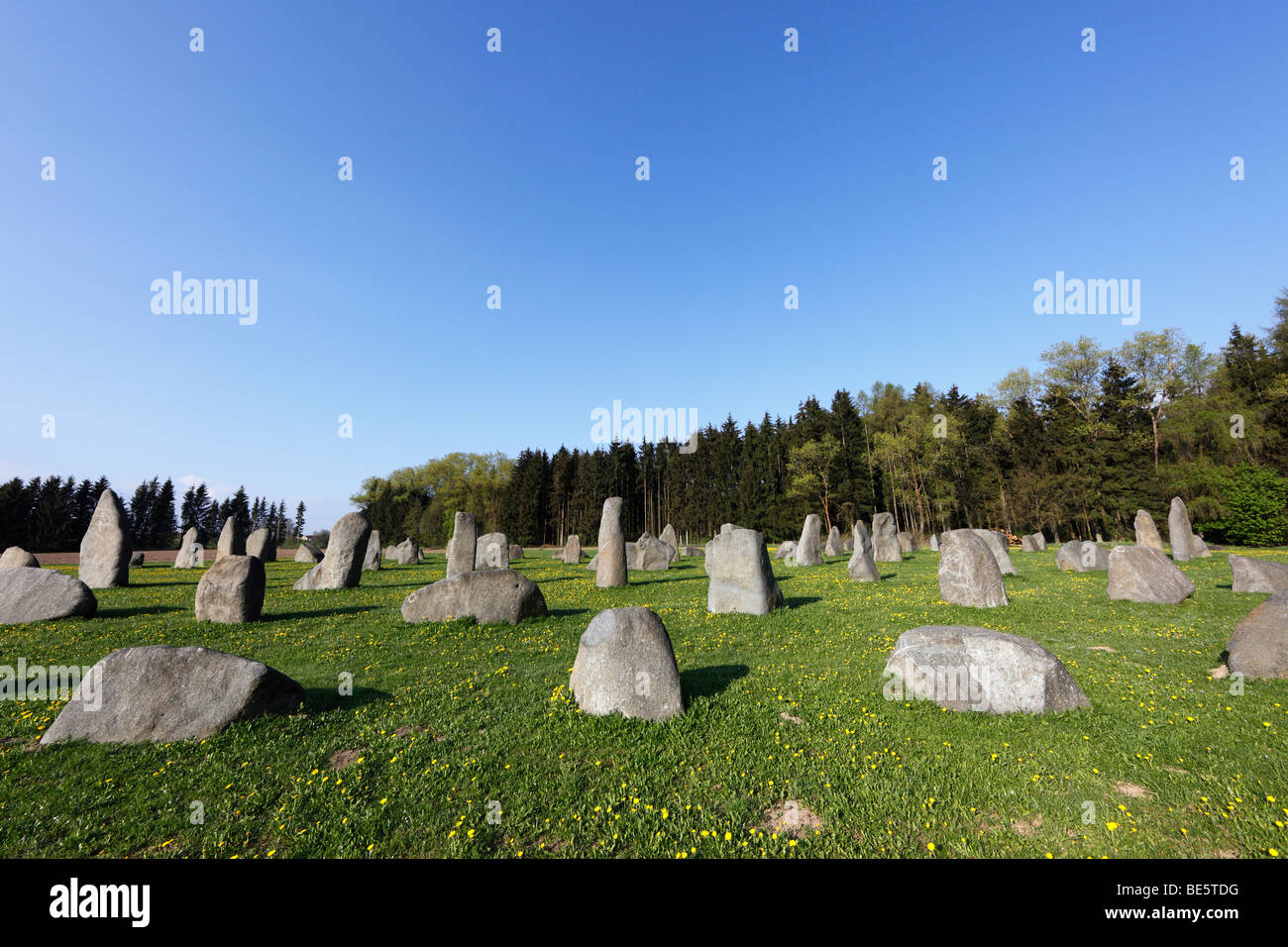 Prähistorische Steindenkmal "Große Basilika" von Franz Xaver Oelzant auf Gudenusfeld, Waidhofen an der Thaya, Waldviertel Bereich, Lo Stockfoto